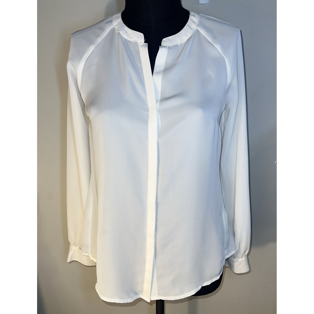 Lauren Conrad Lace Back Blouse Women S White Career Sexy Sharp